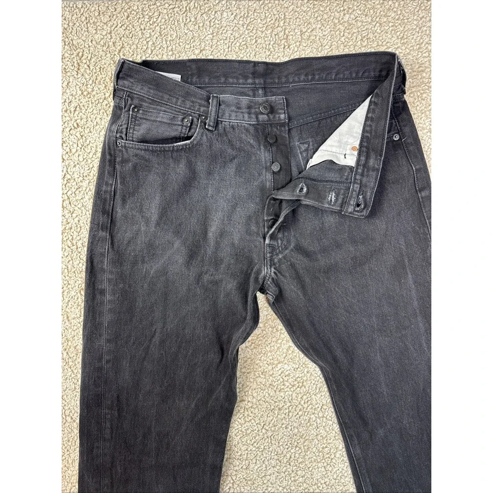 Levis 501XX Jeans Mens 36x32 Black Denim Button Fly Dark Wash Vintage Bootcut